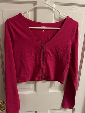Zip-Front Long Sleeve Top